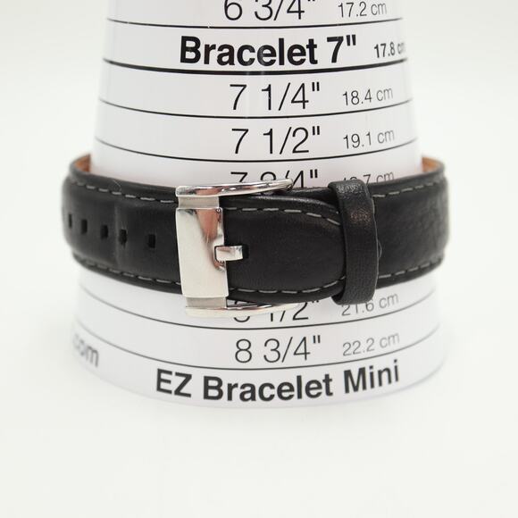 Fossil Rhett Mens Black Roman Date 42mm Watch BW1015 Black Leather w New Battery - Picture 4 of 13